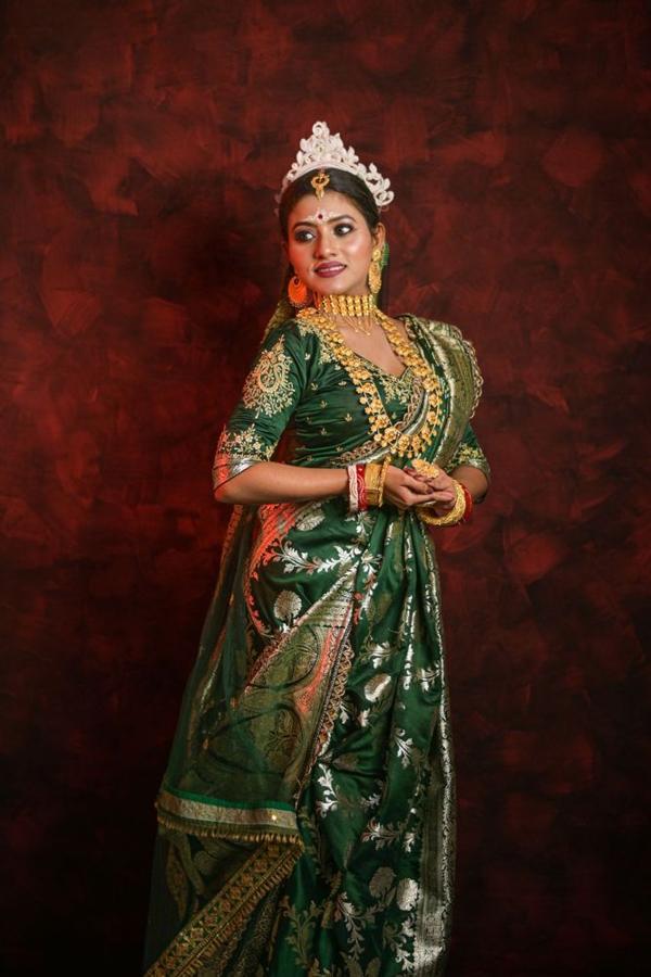 Bottle Green Bridal Banarasi