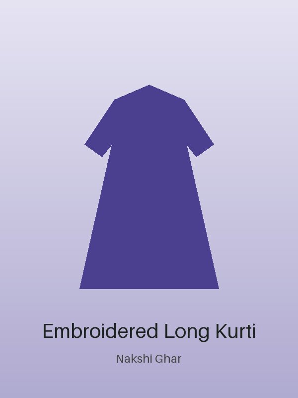Designer Embroidered Long Kurti