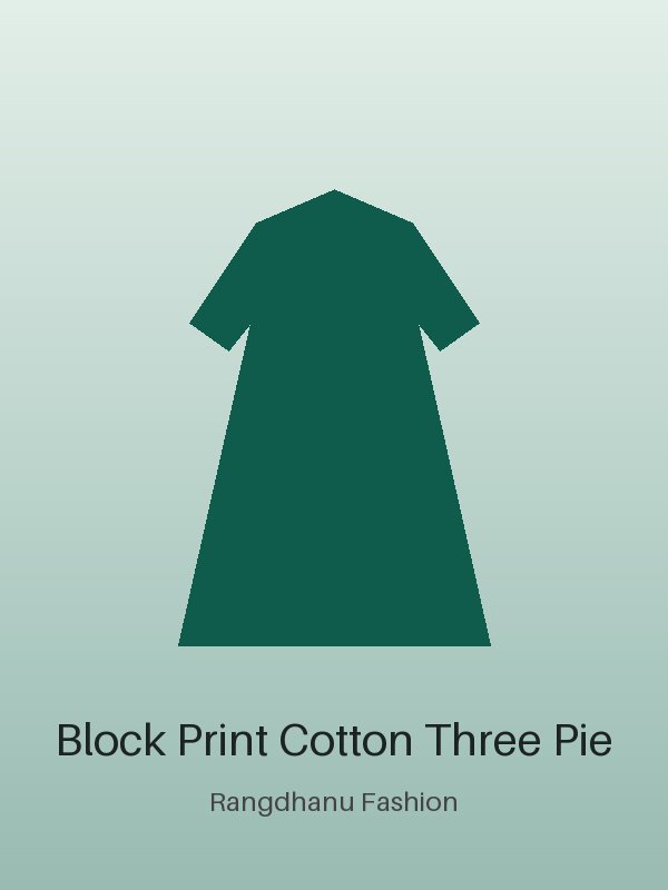 Festive Block Print Cotton Three Piece