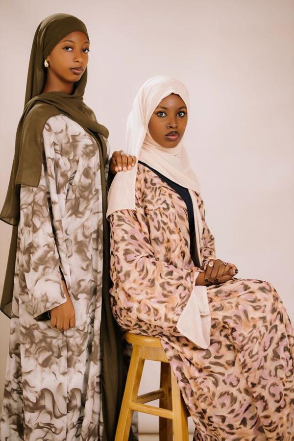 Printed Abaya with Hijab Set