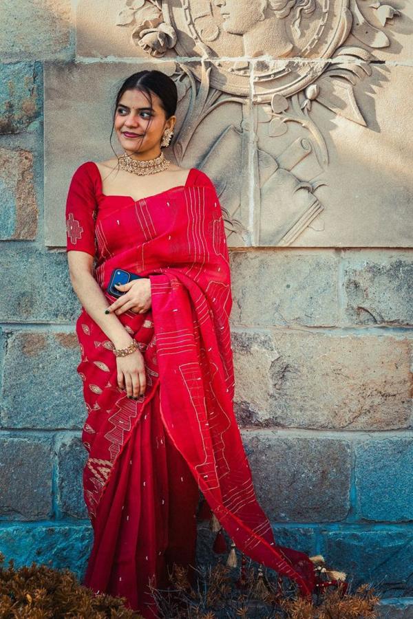 Red Banarasi Katan Saree