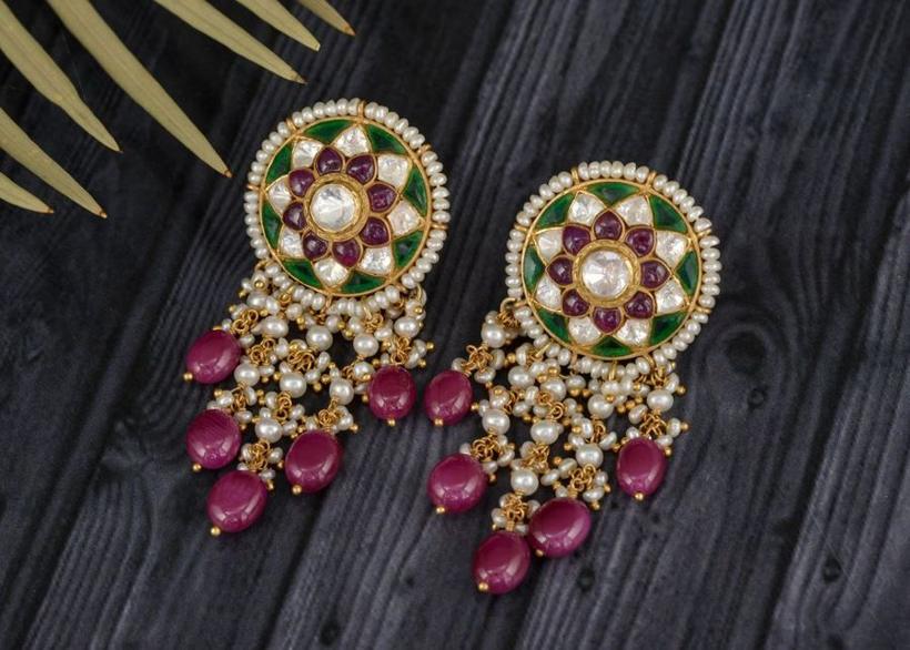 Ruby Kundan Earrings